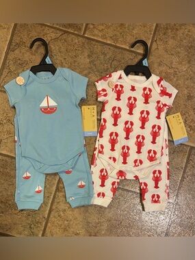 NWT *Bundle of 2* M+A by Monica + Andy Organic Cotton First Moves Sets sz 3-6M